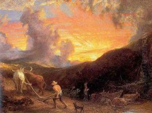 Ploughing at Sunset