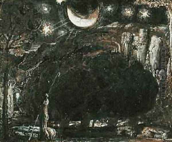 A Shepherd and his Flock under the Moon and Stars, c.1827 - view 1