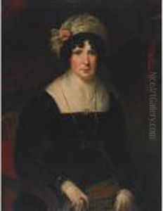 Portrait Of A Lady Wearing A Turban With A Rose by Sir Thomas Lawrence