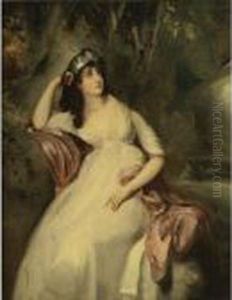 Full Length Portrait Of Sally Siddons by Sir Thomas Lawrence
