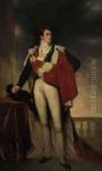 Portrait Of Charles Gardiner, 
1st Earl Of Blessington (1782-1829),full-length, In Coronation Robes, By
 A Draped Table Andbalustrade - view 1