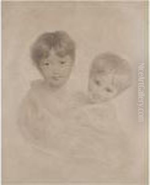 Portrait Sketch Of Two Boys,
Possibly George, 3rd Marquesstownshend (1778-1855) And His Younger
Brother Charles(1785-1853) - view 1