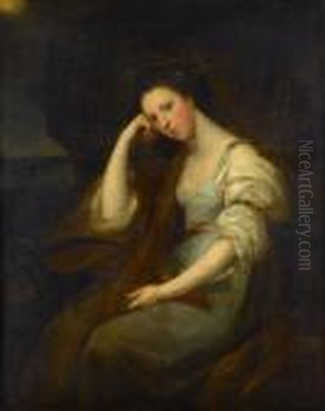 Portrait Of A Lady Seated With An Anchor - view 1