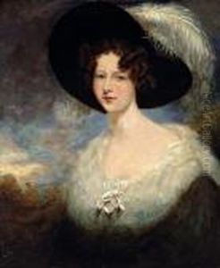 A Portrait Of A Lady, Half-length, In Apicture Hat Decorated With An Ostrich Plume by Sir Thomas Lawrence