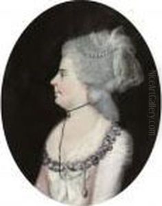 Portrait Of A Lady, Bust-length, With Pearls In Her Upswept Hair