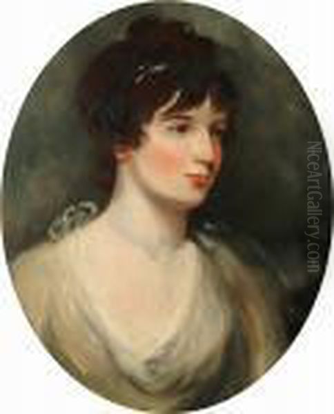 Portrait Of A Lady, Bust-length, In A Pale Yellow Dress - view 1