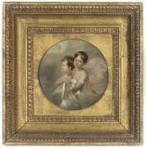 Portrait Of Two Young Girls Holding A Dove by Sir Thomas Lawrence