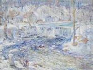 Winter At Little Falls, New Jersey by Ernest Lawson