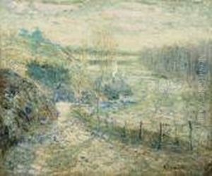 New England Farm Landscape In Winter by Ernest Lawson