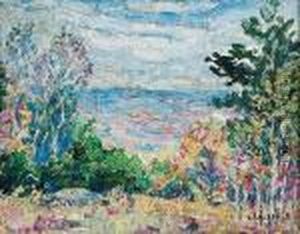 O/b Fall Hill Scene by Ernest Lawson