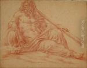 Allegory Ofa Resting Male Godness by Charles Lebrun