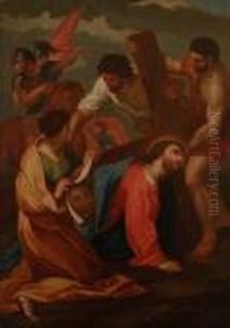 Sainte Veronique Tendant Un Voile Au Christ by Charles Lebrun