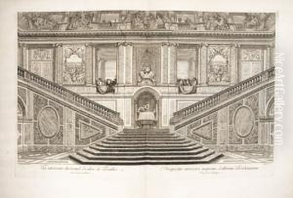 Grand Escalier Du Chateau De
Versailles , Escalier Des Ambassadeurs Ordene Et Peint Par Charles Le
Brun Premier Peintre De Roy, Consacre A La Memorie De Louis Le Grand - view 1
