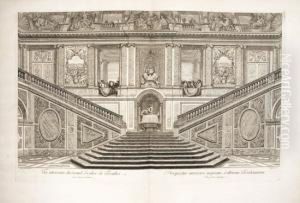 Grand Escalier Du Chateau De
Versailles , Escalier Des Ambassadeurs Ordene Et Peint Par Charles Le
Brun Premier Peintre De Roy, Consacre A La Memorie De Louis Le Grand by Charles Lebrun