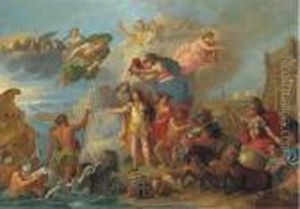 Louis Xiv Armed On The Land And On The Sea by Charles Lebrun