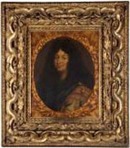 A Portait Of Louis Xiv, Head And Shoulders, Wearing A Roman Imperial Costume. by Charles Lebrun