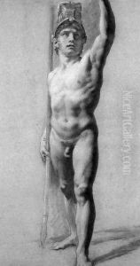 Male Nude Raising his Arm by Pierre-Paul Prud'hon