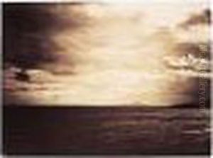 'ciel Charge - Mer Mediterranee' (cloudy Sky - Mediterranean With Mount Agde) by Gustave Le Gray