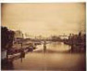 The Pont Du Carrousel, Paris: View To The East From The Pont Royal by Gustave Le Gray