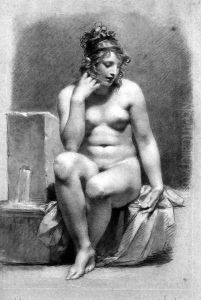 Seated Female Nude by a Fountain by Pierre-Paul Prud'hon
