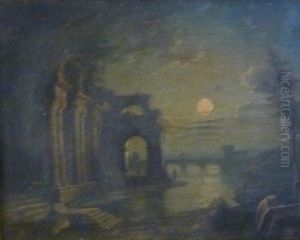 Temple In Moonlight by Claude Lorrain (Claude Gellee)