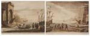 Scenes Along The River by Claude Lorrain (Claude Gellee)