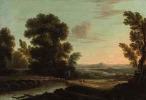 An Italianate River Landscape With Herdsmen With Their Cattlecrossing A Bridge by Claude Lorrain (Claude Gellee)