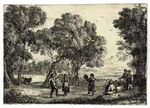 La Danse Sous Les Arbres by Claude Lorrain (Claude Gellee)