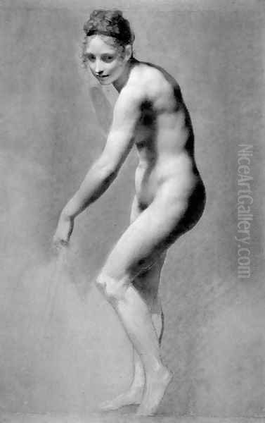 Female Nude Leaning - view 1
