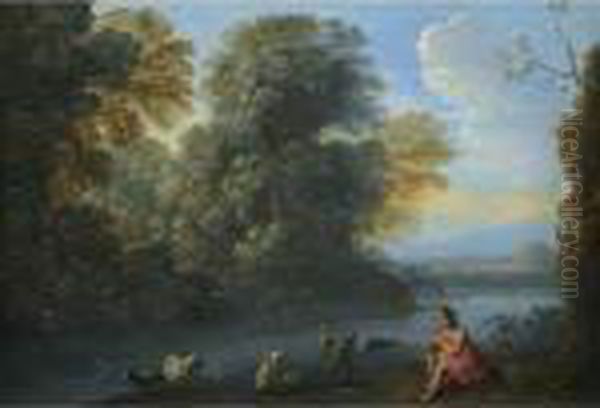 An Italianate Landscape With A Shepherd - view 1