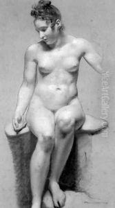Seated Female Nude by Pierre-Paul Prud'hon