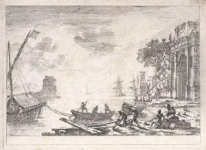 Un Port De Mer Anime by Claude Lorrain (Claude Gellee)