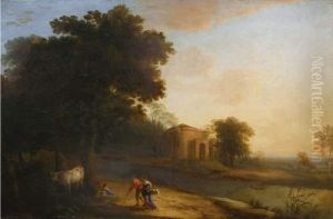 Paysage A La Riviere Avec Des Villageois En Chemin Et Un
Patre by Claude Lorrain (Claude Gellee)
