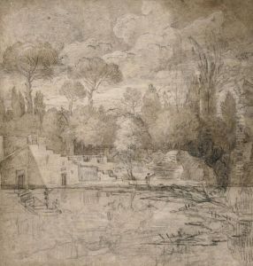 The Garden And Lake Of A Roman Villa