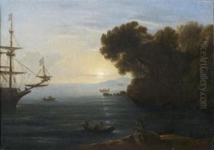 L'artiste Dessinant Sur Un Rivage