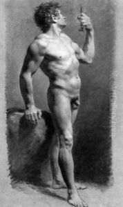 Male Nude Turning by Pierre-Paul Prud'hon