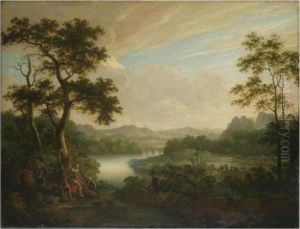 A Classical Landscape With A General Being Tended By Soldiers