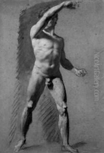 Male Nude Pointing by Pierre-Paul Prud'hon