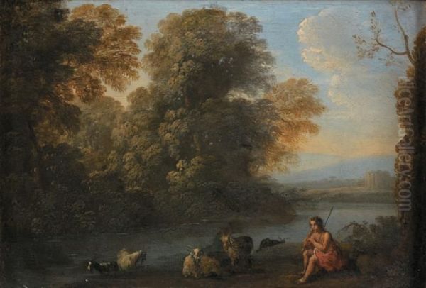 Berger Devant Une Riviere - view 1