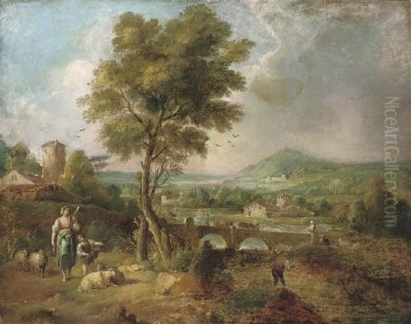 Figures In An Italianate Landscape - view 1