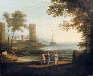 An Italianate Harbour With A Mythological Scene by Claude Lorrain (Claude Gellee)