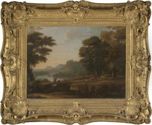 An Italianate River Landscape With A Drover And His Herd Of Goats And Cattle by Claude Lorrain (Claude Gellee)
