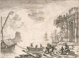 Un Port De Mer. by Claude Lorrain (Claude Gellee)