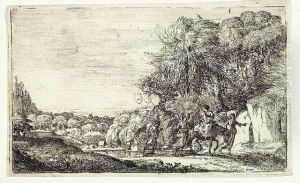 Le Fuite En Egypte. Etching, Ca. 1630/33. State I by Claude Lorrain (Claude Gellee)