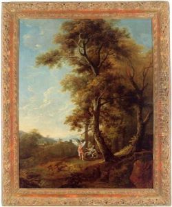 Paesaggio Boschivo Con Abramo E L""""angelo by Claude Lorrain (Claude Gellee)