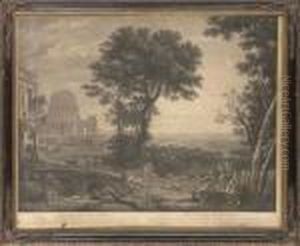 In The Pamphili Palace, Rome, By Francis Vivares by Claude Lorrain (Claude Gellee)