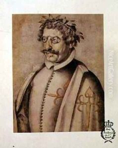 Portrait of Francisco Gomez de Quevedo y Villegas 1580-1645 from the Book of Description and Portraits of Illustrious and Memorable Men, 1599