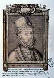 Portrait of Philip II 1527-1598, King of Spain, illustration from Portraits of Famous Men, 1599 by Francisco Pacheco
