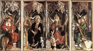 Altar Of The Four Latin Fathers (inner panels) by Michael Pacher