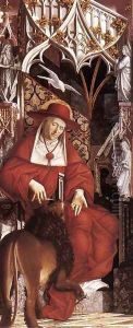 Altarpiece of the Church Fathers- St Jerome c. 1483 by Michael Pacher